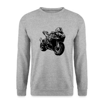 racing motorcycle - Unisex Sweatshirt - salt & pepper - Front - Alina (178cm) & Michal (187cm)