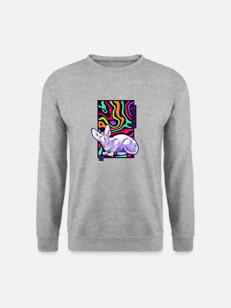 Sphynx Farben Katze - Unisex Pullover - Weißgrau meliert