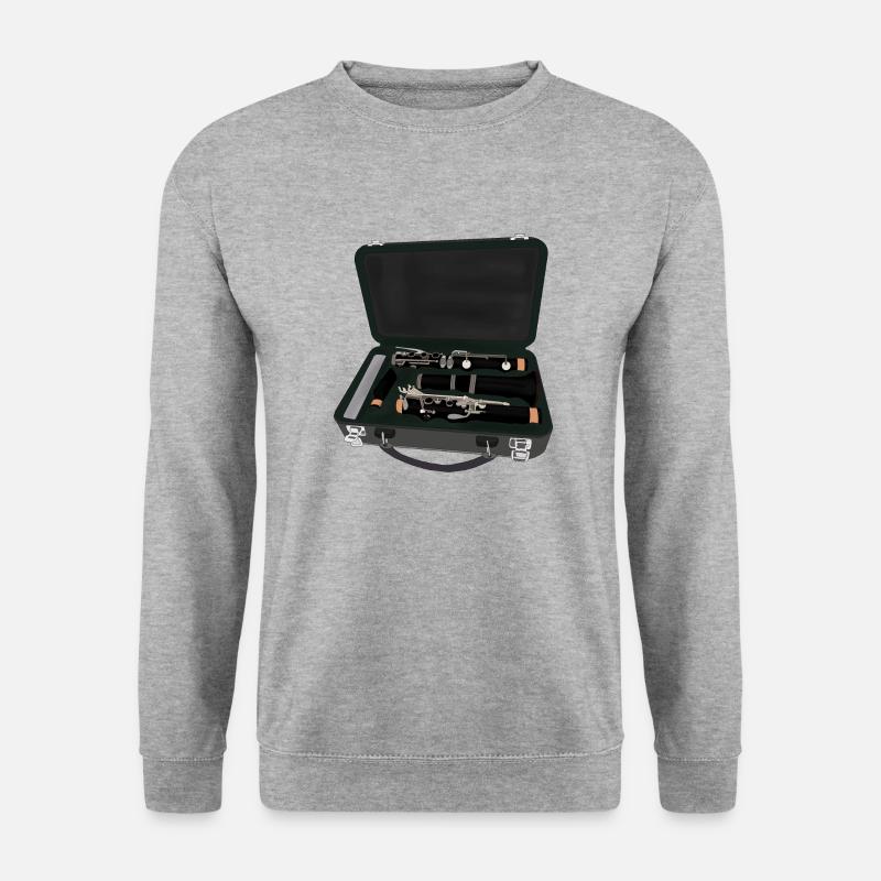 Clarinet Disassembled Inside a Suitcase - Unisex Sweatshirt - salt & pepper