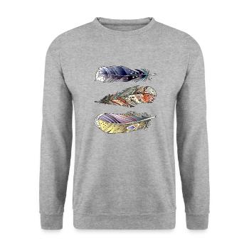 Pen - Unisex Sweatshirt - salt & pepper - Front - Alina (178cm) & Michal (187cm)
