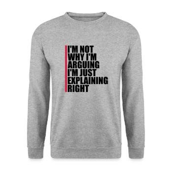 I m not arguing - Unisex Sweatshirt - salt & pepper - Front - Alina (178cm) & Michal (187cm)
