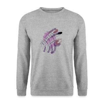 abstract art - Unisex Pullover - Weißgrau meliert - Vorne - Alina (178cm) & Michal (187cm)
