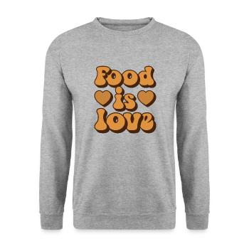 la nourriture c'est l'amour! - Sweat-shirt Unisexe - gris chiné - Devant - Alina (178cm) & Michal (187cm)