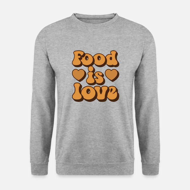 Essen ist Liebe! - Unisex Pullover - Weißgrau meliert