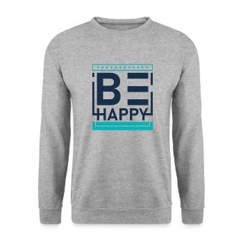 Sois heureux - Sweat-shirt Unisexe - gris chiné - Devant - Alina (178cm) & Michal (187cm)