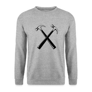 Hammer - Unisex Pullover - Weißgrau meliert - Vorne - Alina (178cm) & Michal (187cm)
