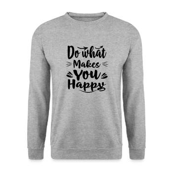Faites ce qui vous rend heureux - Sweat-shirt Unisexe - gris chiné - Devant - Alina (178cm) & Michal (187cm)