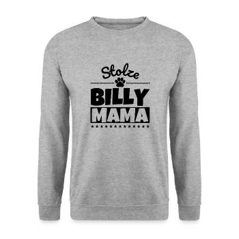 Stolze Billy Mama - Unisex Pullover - Weißgrau meliert - Vorne - Alina (178cm) & Michal (187cm)