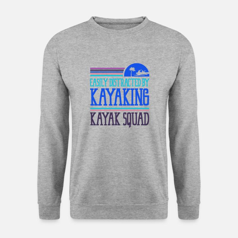 Distracted by Kayaking Canoe Whitewater - Unisex Sweatshirt - salt & pepper