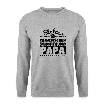 Chinesischer Schopfhund Hairless-Schlag lustig Her - Unisex Pullover - Weißgrau meliert - Vorne - Alina (178cm) & Michal (187cm)