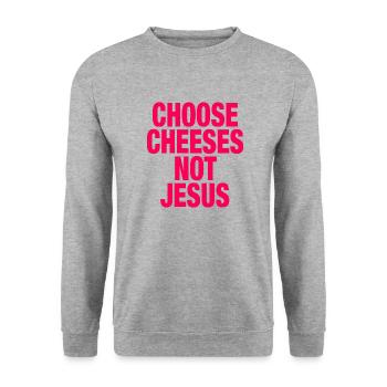 Choose Cheeses - not Jesus - Unisex Pullover - Weißgrau meliert - Vorne - Alina (178cm) & Michal (187cm)