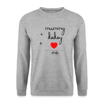 Grossesse Baby shower Babyshower Boy Girl - Sweat-shirt Unisexe - gris chiné - Devant - Alina (178cm) & Michal (187cm)
