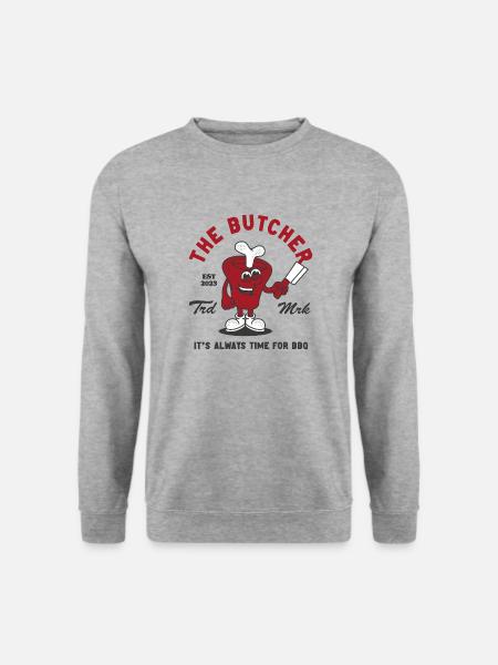 the butcher - Unisex Pullover - Weißgrau meliert