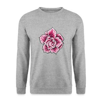 Flower - Unisex Sweatshirt - salt & pepper - Front - Alina (178cm) & Michal (187cm)