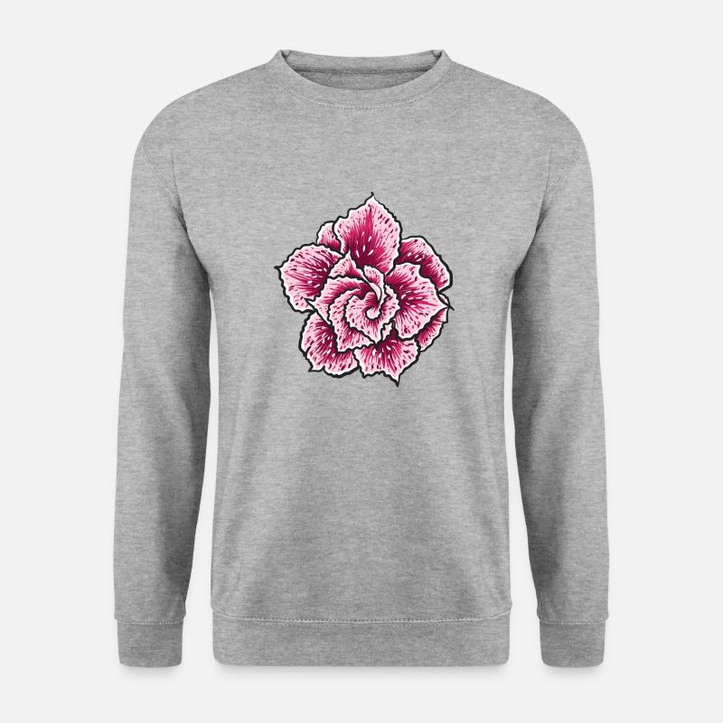 Blume - Unisex Pullover - Weißgrau meliert