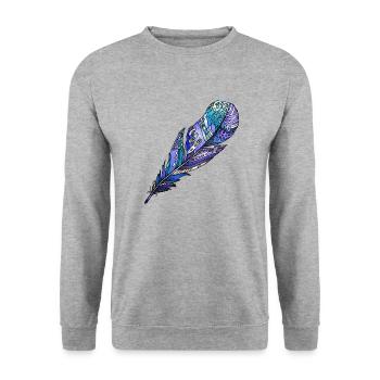 Feather - Unisex Sweatshirt - salt & pepper - Front - Alina (178cm) & Michal (187cm)
