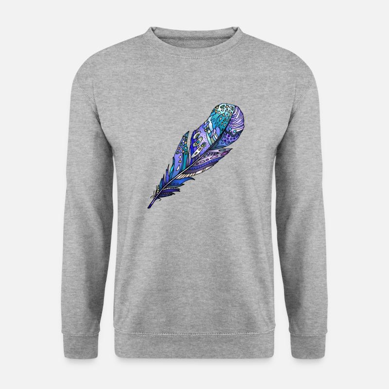 Feder - Unisex Pullover - Weißgrau meliert