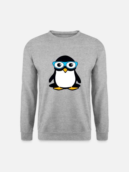 Penguin with blue glasses - Unisex Sweatshirt - salt & pepper
