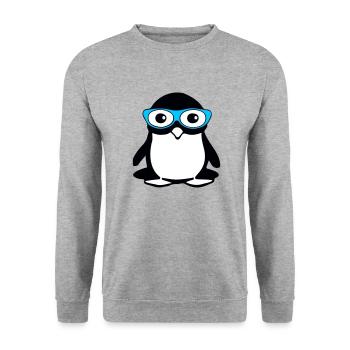 Cute penguin with glasses, vector illustration - Unisex Sweatshirt - salt & pepper - Front - Alina (178cm) & Michal (187cm)