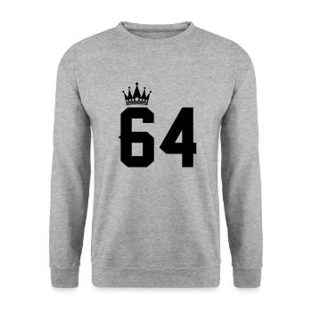 64 - Unisex Sweatshirt - salt & pepper - Front - Alina (178cm) & Michal (187cm)
