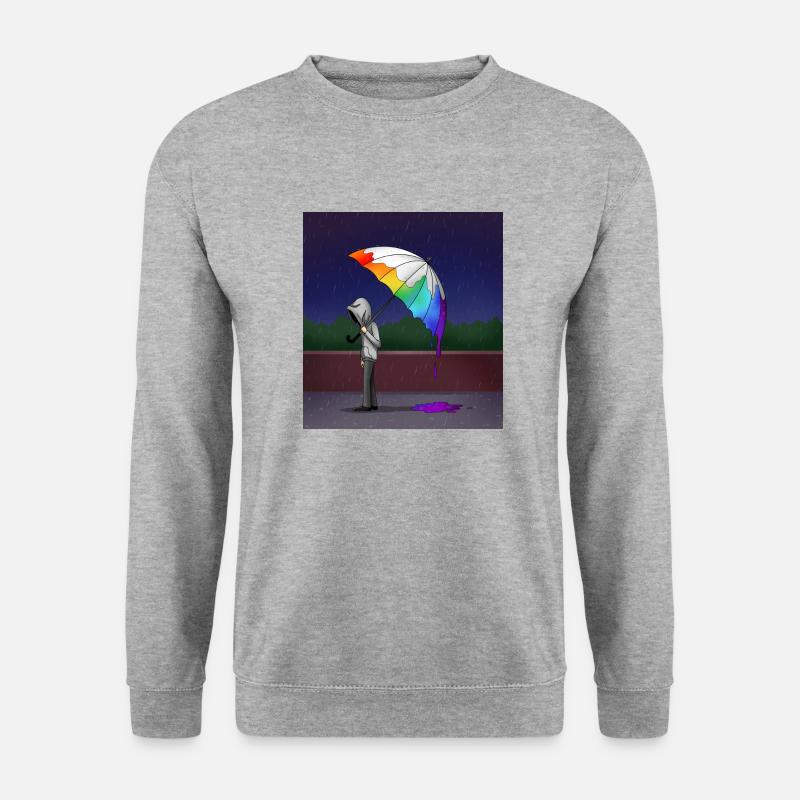 Traurige Person - Unisex Pullover - Weißgrau meliert