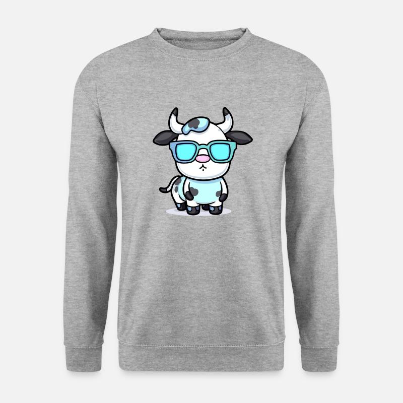 Lalla die Kuh - Unisex Pullover - Weißgrau meliert