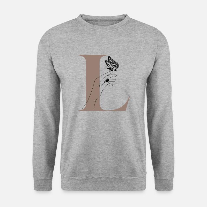 Letter L Magic Butterfly - Unisex Sweatshirt - salt & pepper