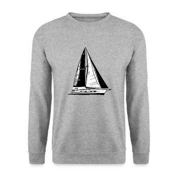 Sailing Sailing Sailboat Sailing Ship Sailor - Unisex Sweatshirt - salt & pepper - Front - Alina (178cm) & Michal (187cm)