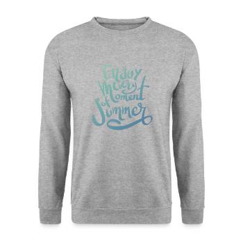Sommer - Unisex Pullover - Weißgrau meliert - Vorne - Alina (178cm) & Michal (187cm)