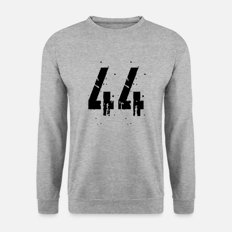 44 Nummer 44 - Unisex Pullover - Weißgrau meliert