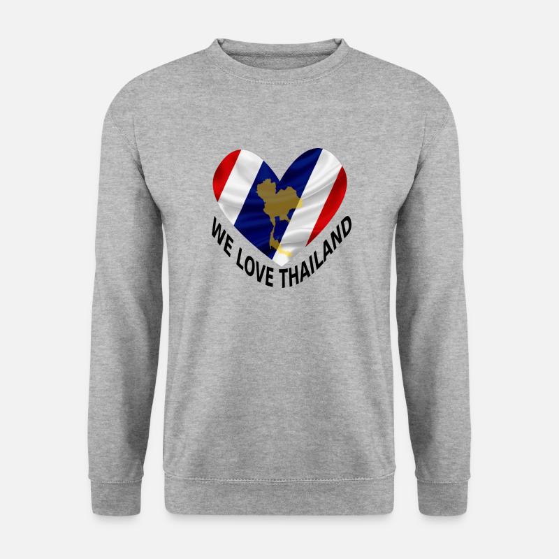 We love Thailand - Unisex Pullover - Weißgrau meliert
