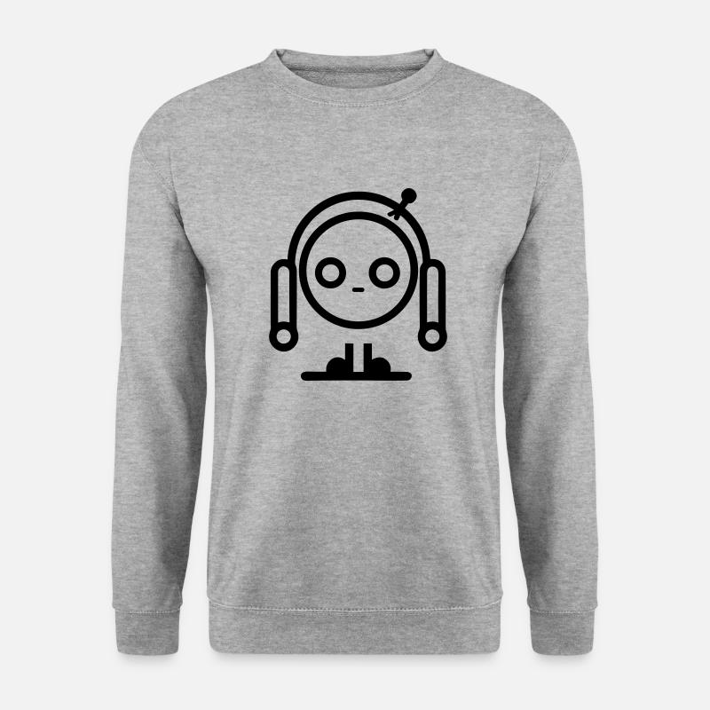 Kleiner Roboter - Unisex Pullover - Weißgrau meliert