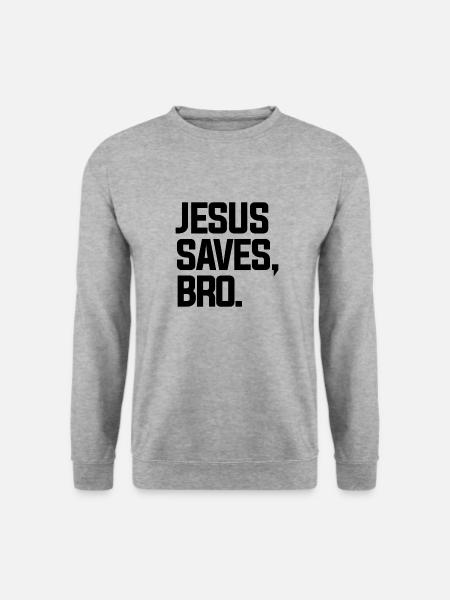 Glaubensgetriebener Jesus rettet Bro-Design - Unisex Pullover - Weißgrau meliert