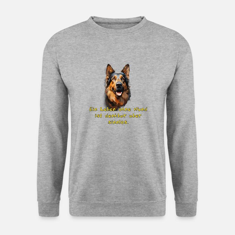 Deutscher Schäferhund - Unisex Pullover - Weißgrau meliert