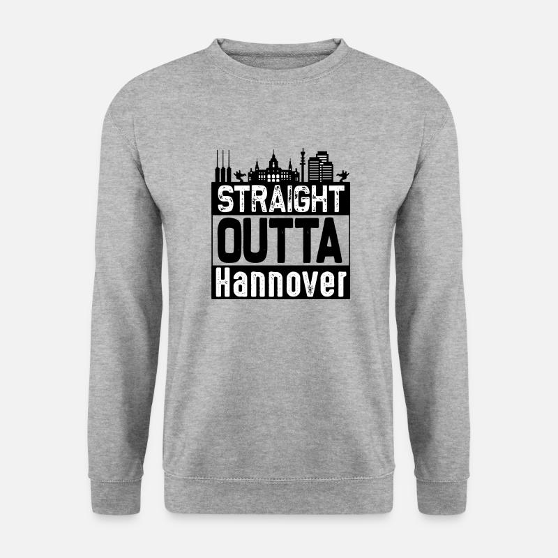 Straight outta Hannover - Unisex Pullover - Weißgrau meliert