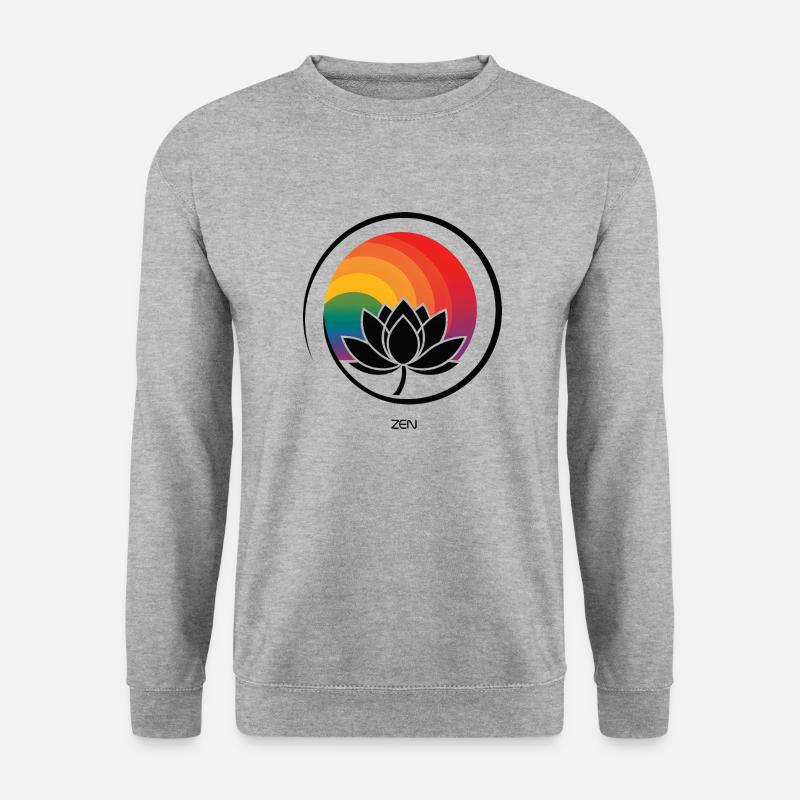 Zen-Regenbogen-Logo: Spaß und Kreativität - Unisex Pullover - Weißgrau meliert