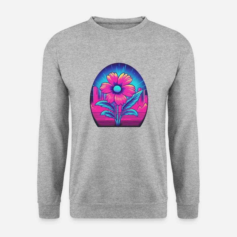 Blume - Unisex Pullover - Weißgrau meliert