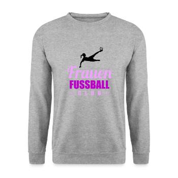 frauen fußball - Unisex Pullover - Weißgrau meliert - Vorne - Alina (178cm) & Michal (187cm)