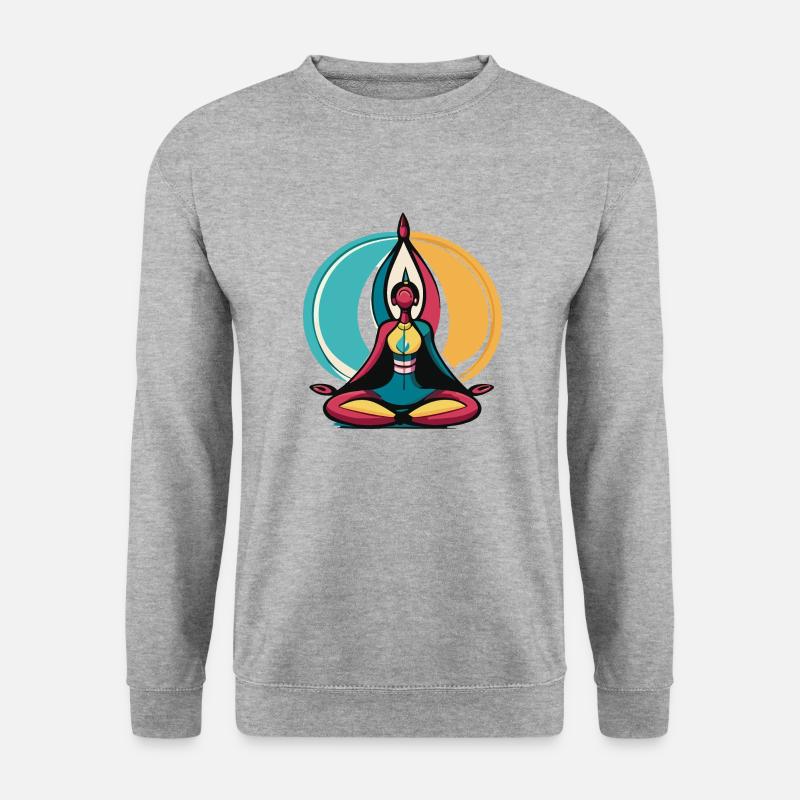 Yoga / Schamanische Meditation - Unisex Pullover - Weißgrau meliert