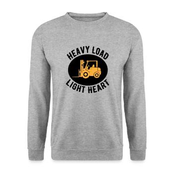 forklift quote heavy - Sweat-shirt Unisexe - gris chiné - Devant - Alina (178cm) & Michal (187cm)