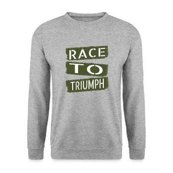 Paris Jockey Geek Adventure Cheval de course dynamique - Sweat-shirt Unisexe - gris chiné - Devant - Alina (178cm) & Michal (187cm)