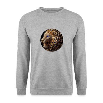 422 CC NFT LIONLITY CLG 2 - Unisex Pullover - Weißgrau meliert - Vorne - Alina (178cm) & Michal (187cm)