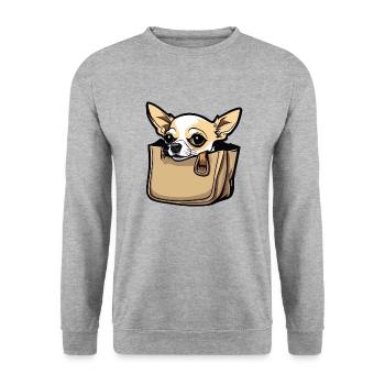 Chihuahua / small dog / animal / tiny / breed - Unisex Sweatshirt - salt & pepper - Front - Alina (178cm) & Michal (187cm)
