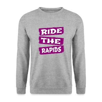 Cool Funny Quote Rafting Safety Extreme Adventures - Unisex Sweatshirt - salt & pepper - Front - Alina (178cm) & Michal (187cm)