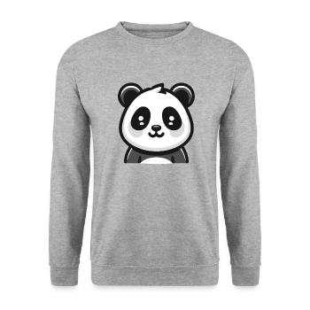 Panda Bear : Thème de dessin animé - Sweat-shirt Unisexe - gris chiné - Devant - Alina (178cm) & Michal (187cm)