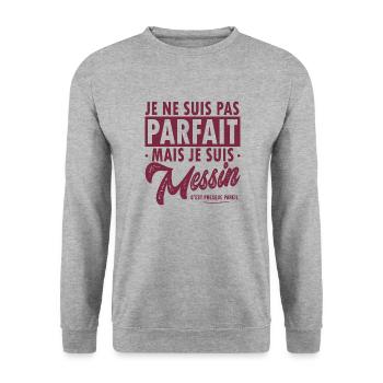Metz football metz foot supporter fier Messin - Sweat-shirt Unisexe - gris chiné - Devant - Alina (178cm) & Michal (187cm)