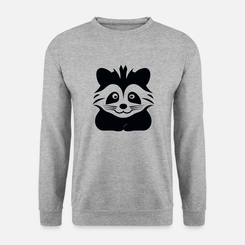 Panda-Kopf - Unisex Pullover - Weißgrau meliert
