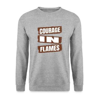 awesome fire station funny quote acts of courage - Unisex Sweatshirt - salt & pepper - Front - Alina (178cm) & Michal (187cm)