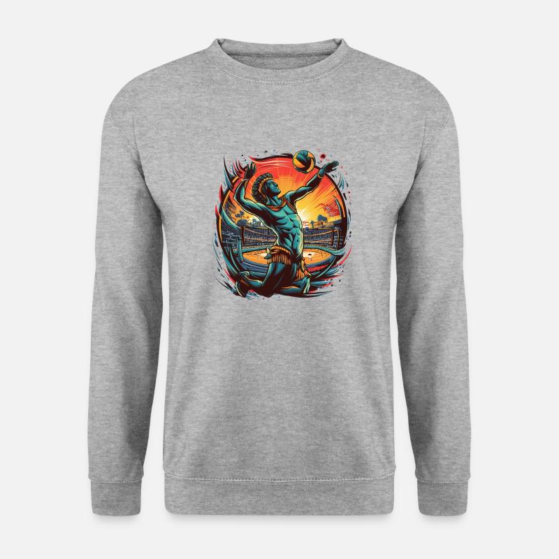 Volleyball - Unisex Pullover - Weißgrau meliert
