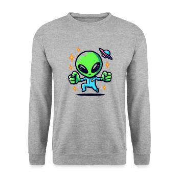 Rencontre extraterrestre - Sweat-shirt Unisexe - gris chiné - Devant - Alina (178cm) & Michal (187cm)